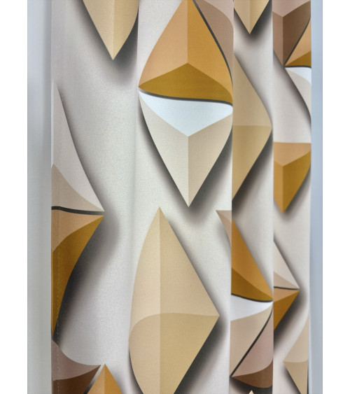 Zasłona na szelkach w odcieniach brązu wys. 170cm