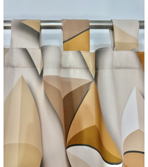 Zasłona na szelkach w odcieniach brązu wys. 170cm