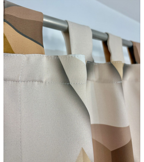 Zasłona na szelkach w odcieniach brązu wys. 170cm