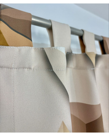 Zasłona na szelkach w odcieniach brązu wys. 170cm