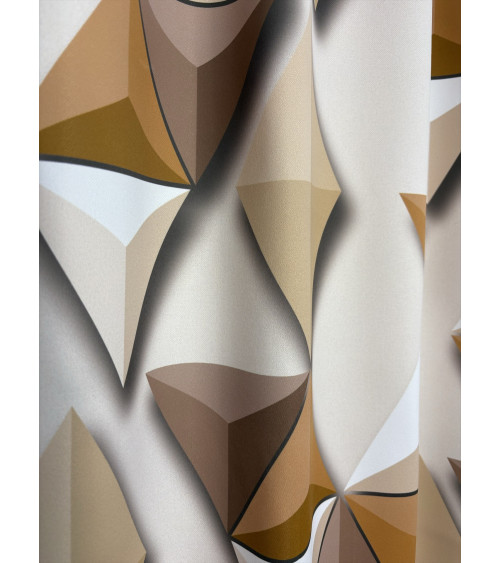 Zasłona na szelkach w odcieniach brązu wys. 170cm