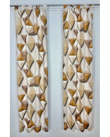 Zasłona na szelkach w odcieniach brązu wys. 170cm