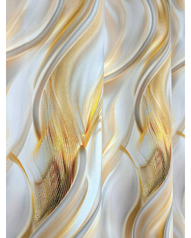 Tkanina zasłonowa w odcieniach żółtego i szarego szerokość 150cm