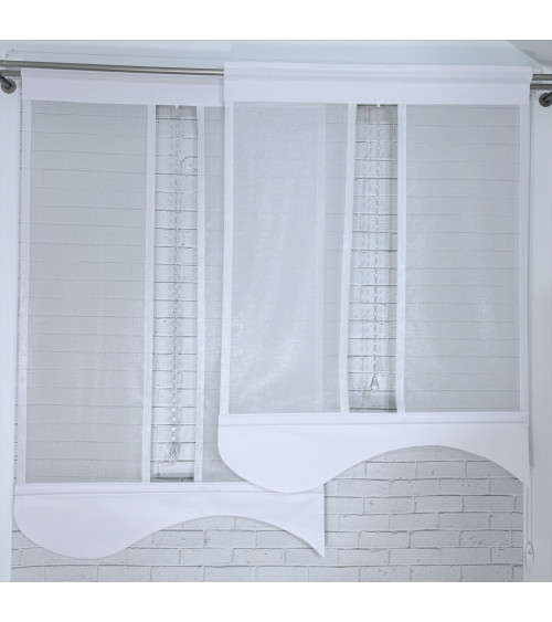 Firana-panel z girlandą szerokość 80cm, wysokość 110 i 130 cm (2szt. w komplecie)
