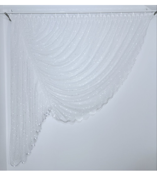 Firana z kreszu - drobny listek 145x300cm