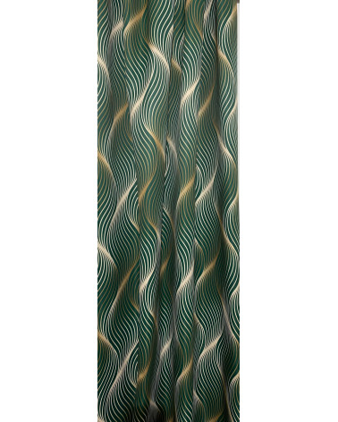 Tkanina zasłonowa złoto-zielona 150cm