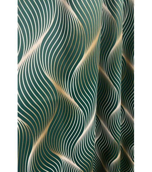 Tkanina zasłonowa złoto-zielona 150cm