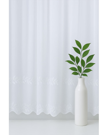 Firana gładka z ozdobnym dołem wysokość 290cm