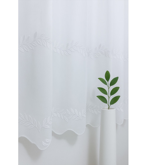 Firana gładka z ozdobnym dołem wysokość 290cm