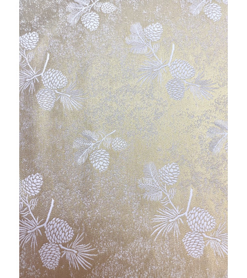 Tkanina świąteczna złota dwustronna szerokość 180cm