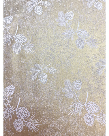 Tkanina świąteczna złota dwustronna szerokość 180cm