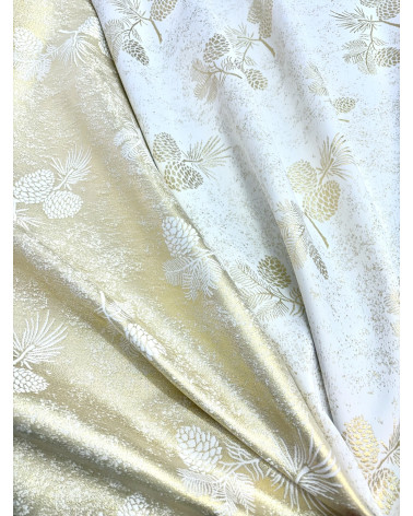 Tkanina świąteczna złota dwustronna szerokość 180cm