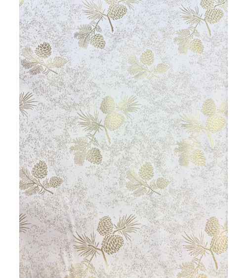 Tkanina świąteczna złota dwustronna szerokość 180cm