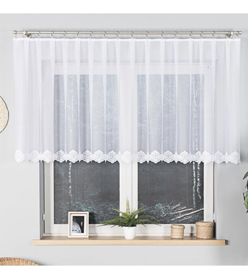 Firana żakardowa z wzorem na samym dole wysokość 100cm