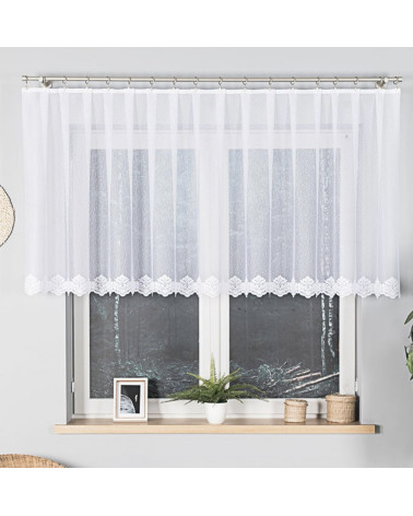 Firana żakardowa z wzorem na samym dole wysokość 100cm