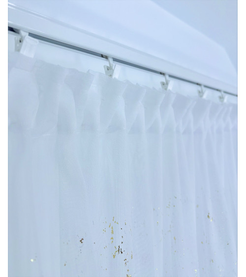 Firana ze złotym zdobieniem 150x430cm