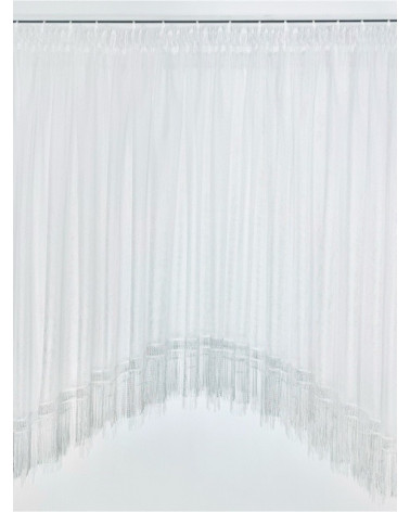 Firana z gipiurowymi frędzlami w łuku 145x550cm