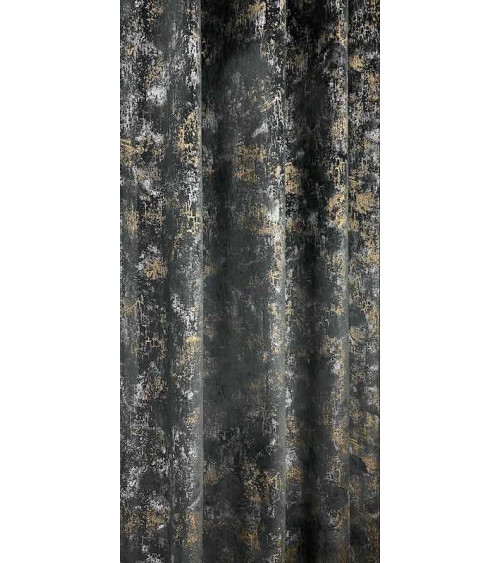 Zasłona z czarnego weluru na przelotkach 260cmx140cm