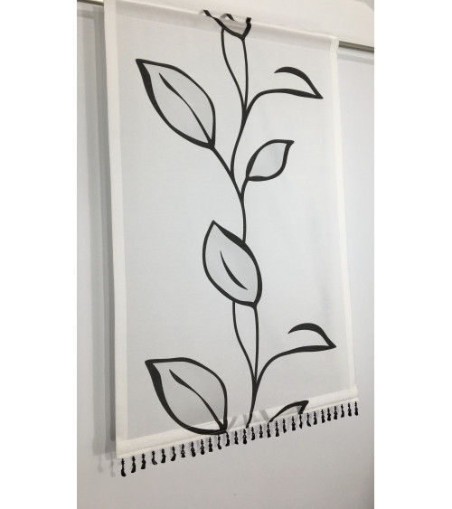 Firan panelowa z czarnym wzorem szer. 60cm