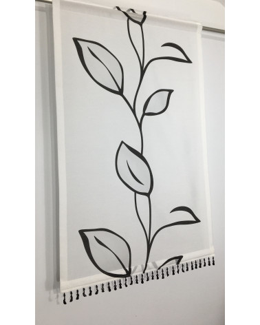 Firan panelowa z czarnym wzorem szer. 60cm