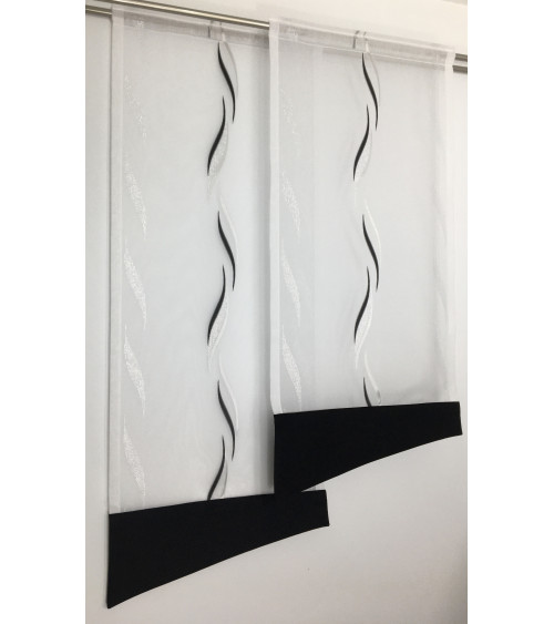 Firana panelowa biało-czarna 50cm (2szt. w komplecie)