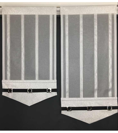 Firana panelowa srebrna szer.60cm (2szt. w komplecie)