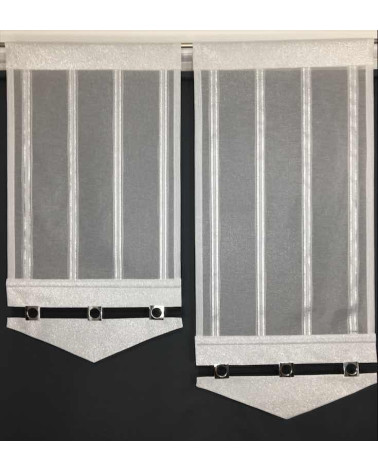 Firana panelowa srebrna szer.60cm (2szt. w komplecie)