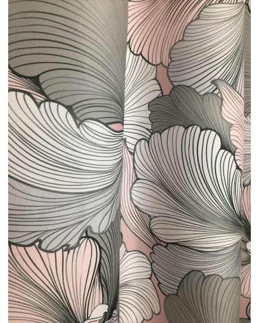 Tkanina zasłonowa szaro-różowa szer. 150cm
