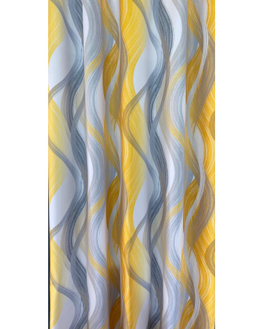 Tkanina zasłonowa żółto-szara 150cm