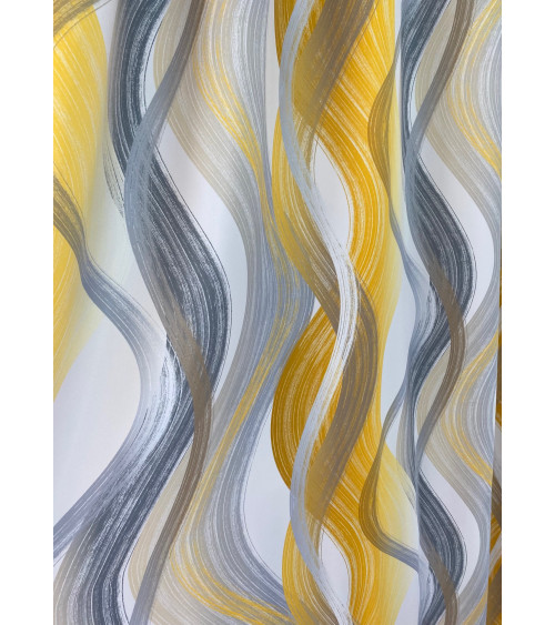 Tkanina zasłonowa żółto-szara 150cm