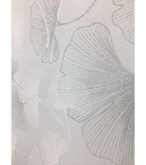 Firana panelowa w biało-szare dmuchawce z ozdobnym welurowym dołem szer. 80cm, wys. 110 i 130cm