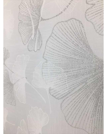 Firana panelowa w biało-szare dmuchawce z ozdobnym welurowym dołem szer. 80cm, wys. 110 i 130cm