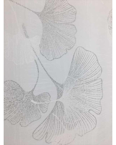 Firana panelowa w biało-szare dmuchawce z ozdobnym welurowym dołem szer. 80cm, wys. 110 i 130cm