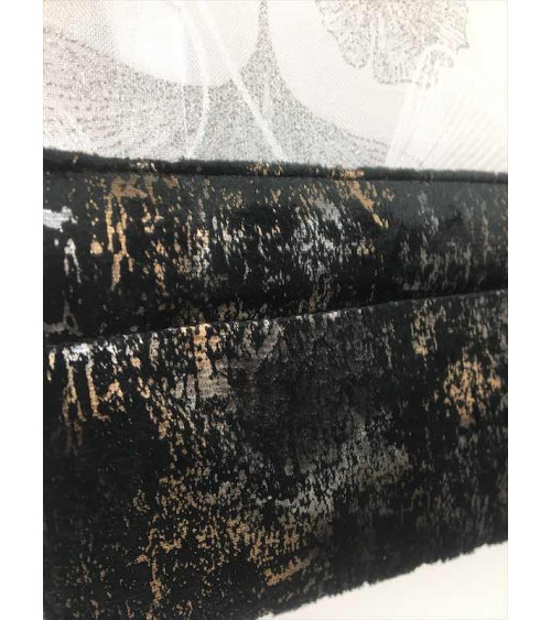 Firana panelowa w biało-szare dmuchawce z ozdobnym welurowym dołem szer. 80cm, wys. 110 i 130cm