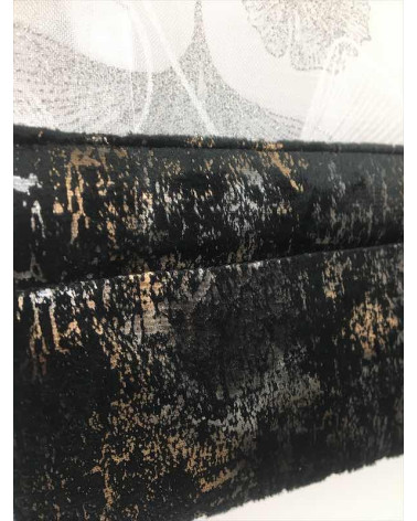 Firana panelowa w biało-szare dmuchawce z ozdobnym welurowym dołem szer. 80cm, wys. 110 i 130cm