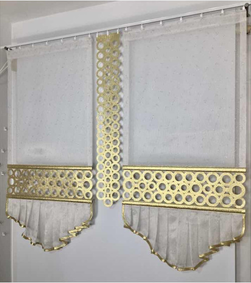 Panel ażurowy złote koła szer.60cm wys.130cm x2szt, szer.15cm wys.100cm x1szt