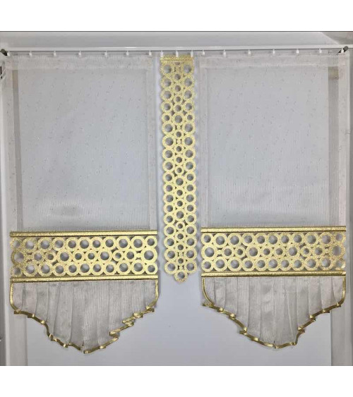 Panel ażurowy złote koła szer.60cm wys.130cm x2szt, szer.15cm wys.100cm x1szt
