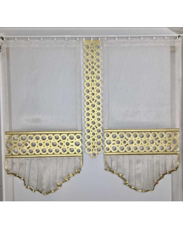 Panel ażurowy złote koła szer.60cm wys.130cm x2szt, szer.15cm wys.100cm x1szt