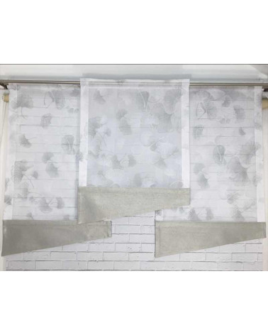 Firana panelowa szare dmuchawce szer.60cm wys.130x2szt, 110x1szt