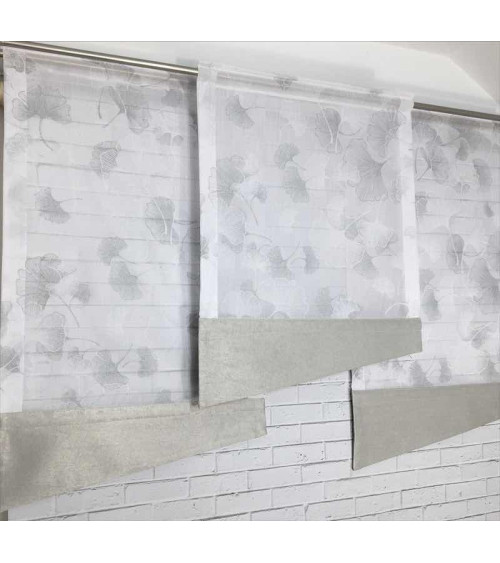 Firana panelowa szare dmuchawce szer.60cm wys.130x2szt, 110x1szt