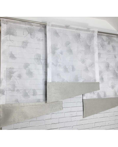 Firana panelowa szare dmuchawce szer.60cm wys.130x2szt, 110x1szt