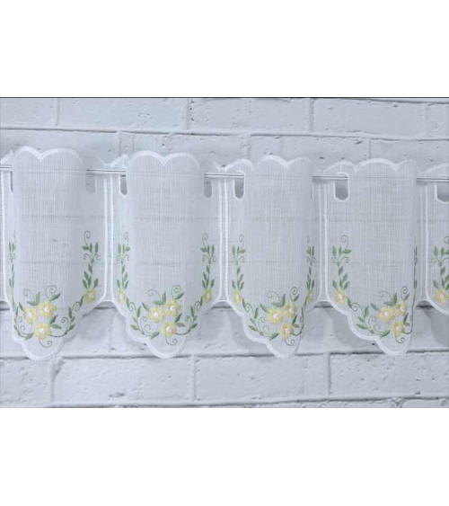 Zazdrostka haftowana żółto-zielone kwiatuszki  17cm