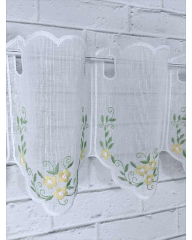 Zazdrostka haftowana żółto-zielone kwiatuszki  17cm