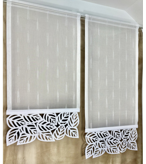 Firana panel z ażurem szer. 60cm wys. 110cm i 130cm (2szt w komplecie)