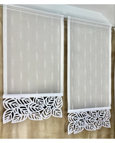 Firana panel z ażurem szer. 60cm wys. 110cm i 130cm (2szt w komplecie)