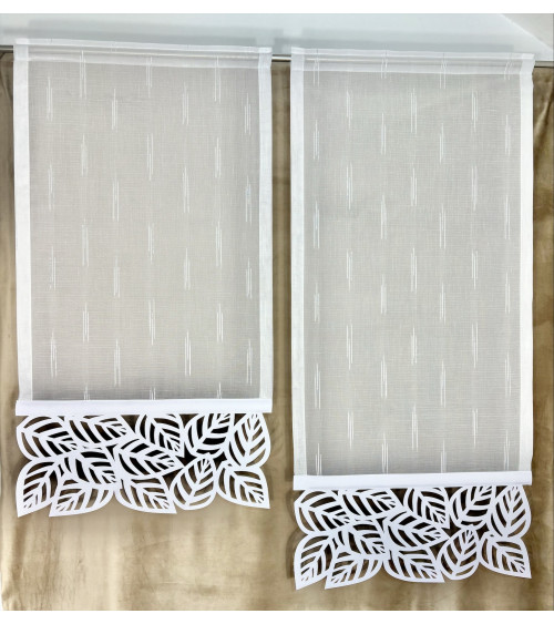 Firana panel z ażurem szer. 60cm wys. 110cm i 130cm (2szt w komplecie)