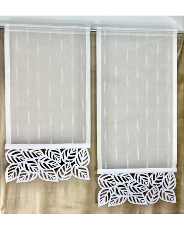 Firana panel z ażurem szer. 60cm wys. 110cm i 130cm (2szt w komplecie)